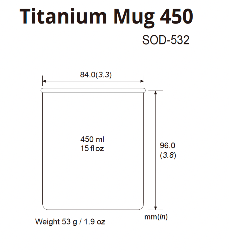 Soto Titanium Mug 450ml in Silver-5
