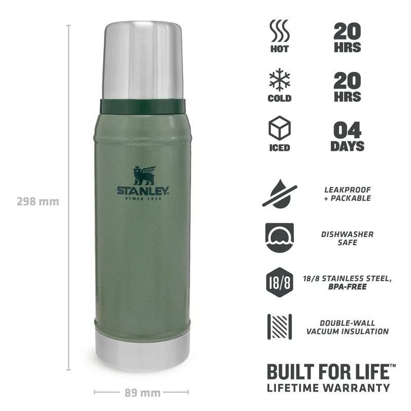 Stanley New Classic Vaccum Bottle 0.75L in Hammertone Green-3
