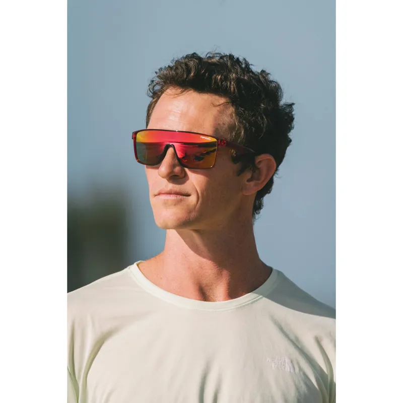 Tifosi Sanctum Single Lens Sunglasses in Crystal Red Fade-8