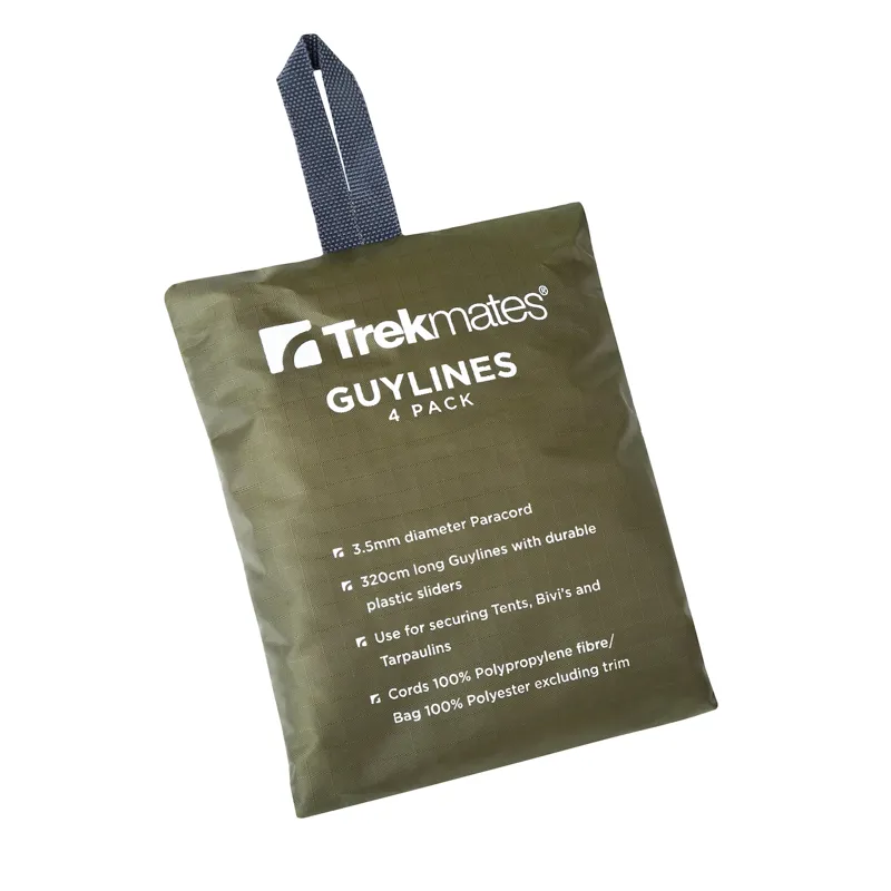 Trekmates Guylines 4 Pack in Dark Olive