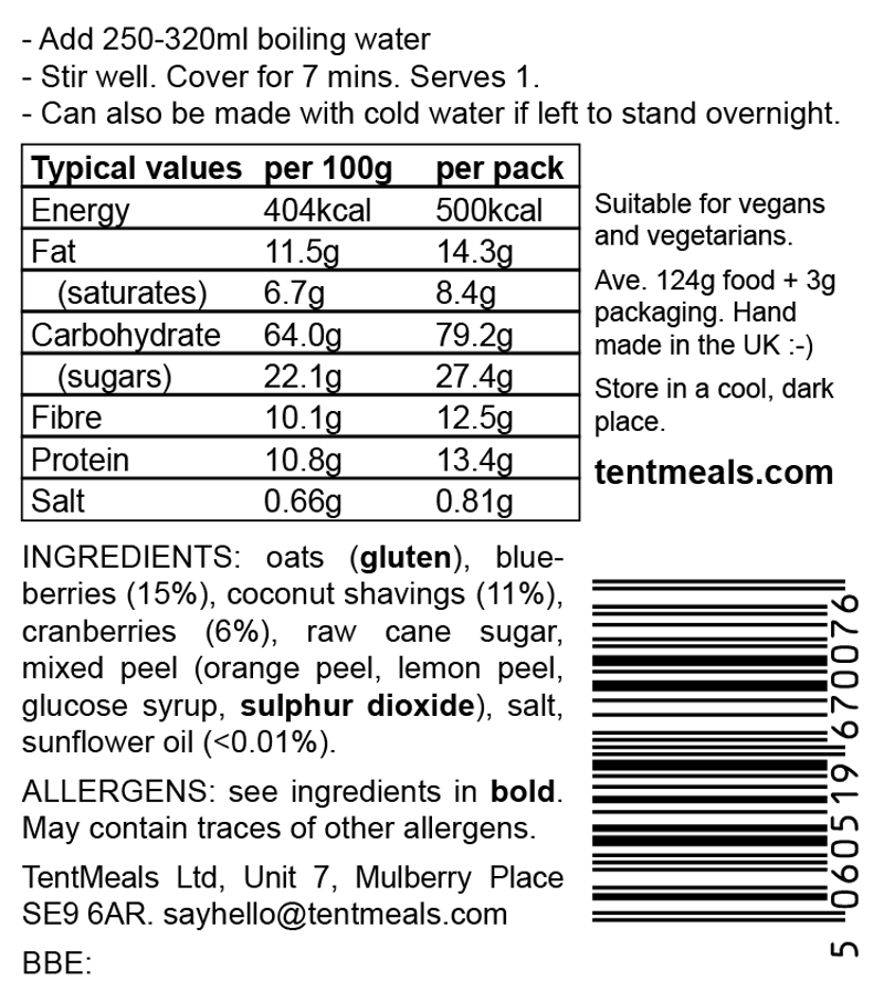 TentMeals Blueberry Burst Breakfast 500 kcal-4