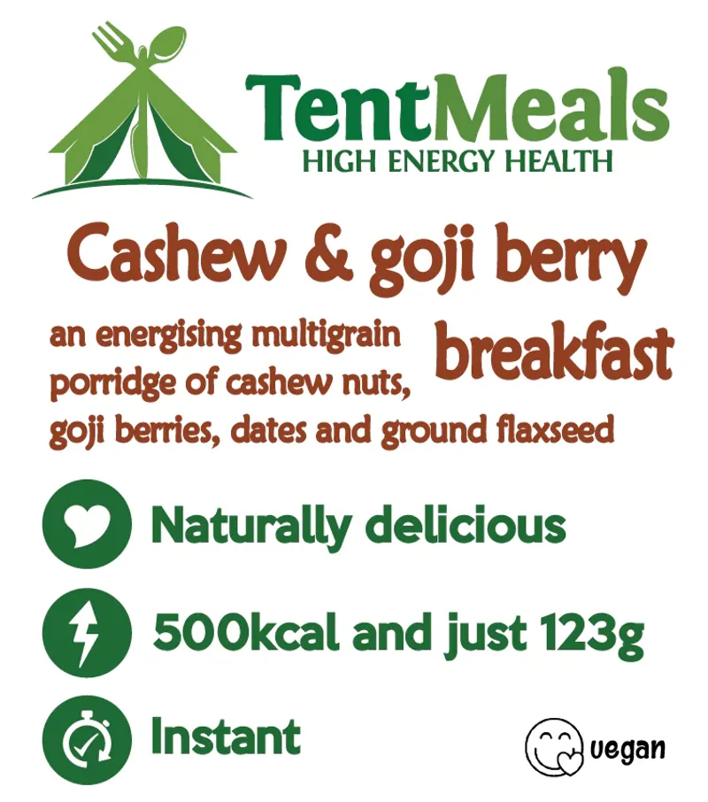TentMeals Cashew and Goji Berry Breakfast 500 kcal-2