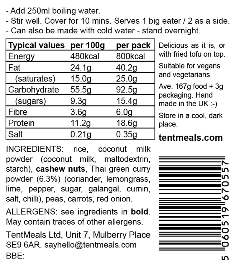 TentMeals Thai Green Curry Main Meal 800 kcal-3
