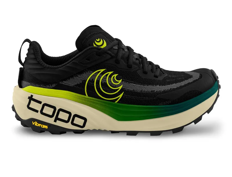 Topo Vista Trail Running Shoes Mens in Black/Lime