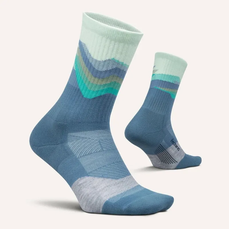 Feetures Trail Max Cushion Mini Crew Unisex in Tectonic Blue-1