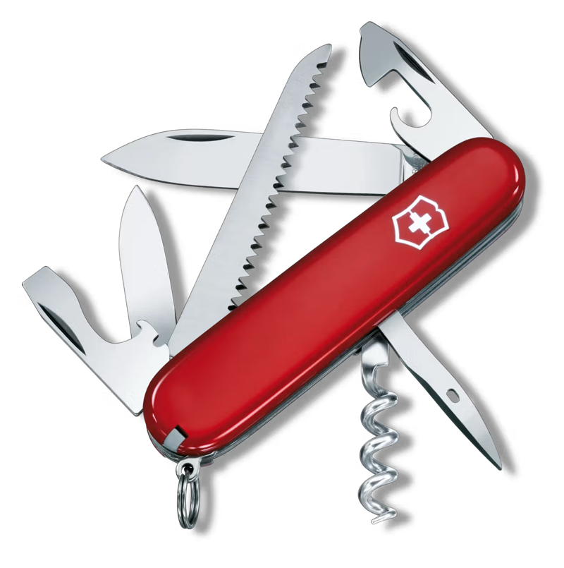 Victorinox Camper Multi Purpose Swiss Army Pocket Knife in Red