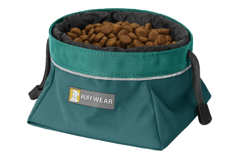 Ruffwear Quencher Cinch-Top Dog Bowl Packable in Tumalo Teal-4