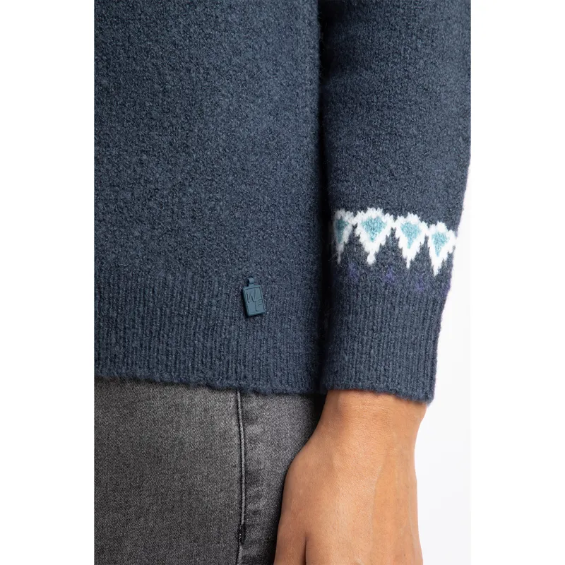 Weird Fish Lowell Eco Fair Isle Jumper Womens in Navy-6