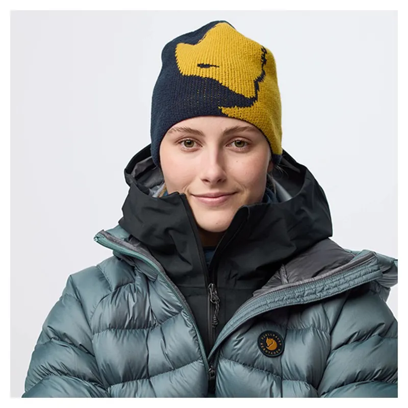 Fjallraven Bergtagen Jacquard Beanie Unisex in Dark Navy/Mustard-2