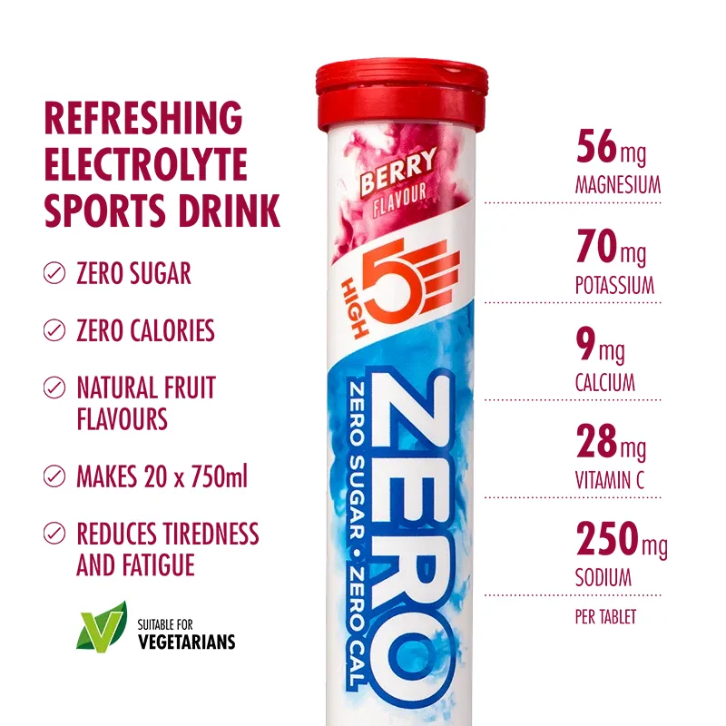 High 5 ZERO Electrolyte Drink 20 Tablet Tube in Berry-1