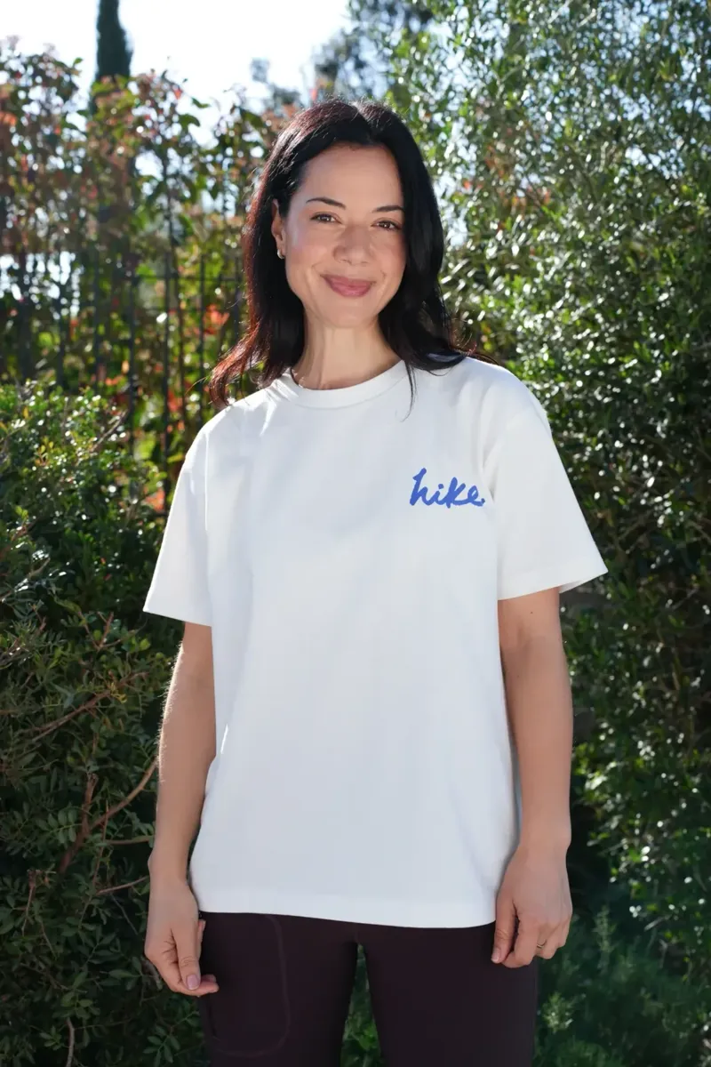 Acai Hike Hike Hike Graphic Tee Womens in Off White-1