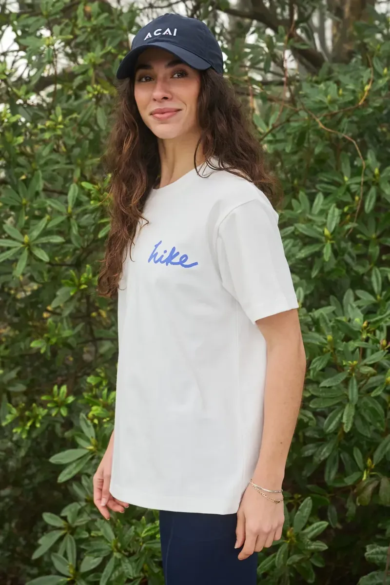 Acai Hike Hike Hike Graphic Tee Womens in Off White-2