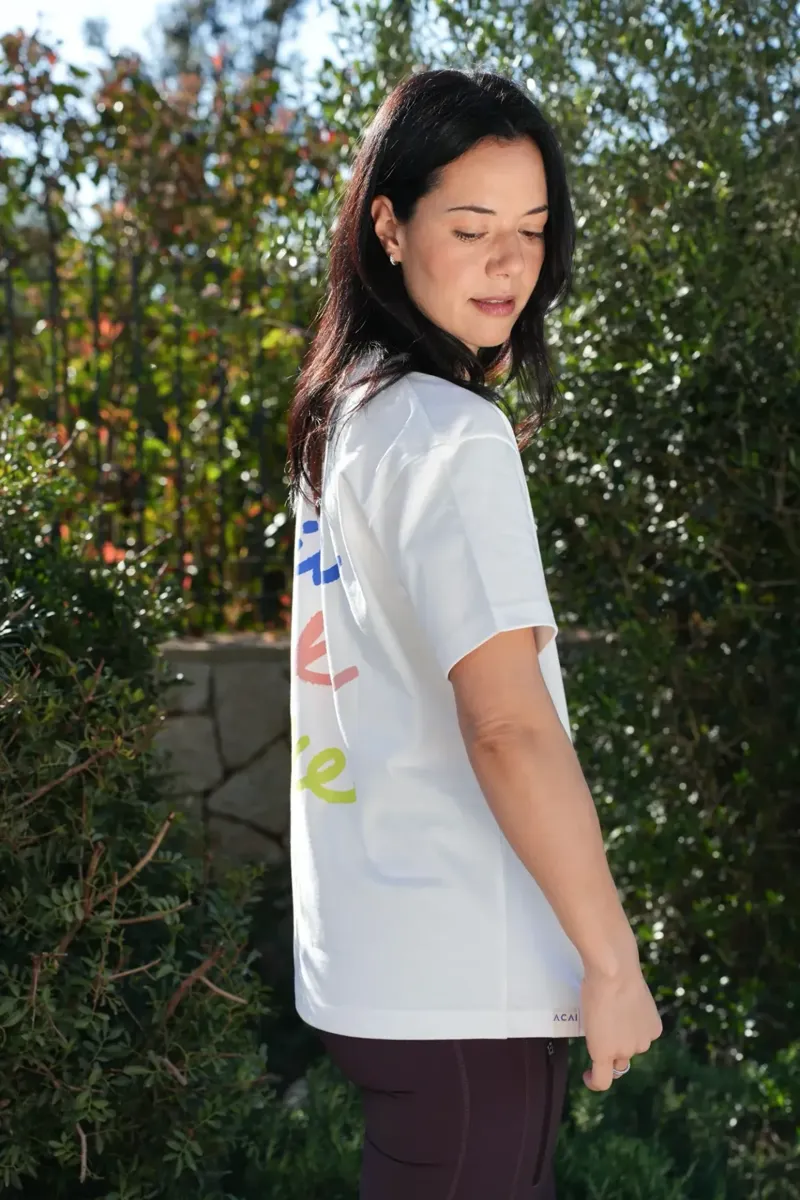 Acai Hike Hike Hike Graphic Tee Womens in Off White-3