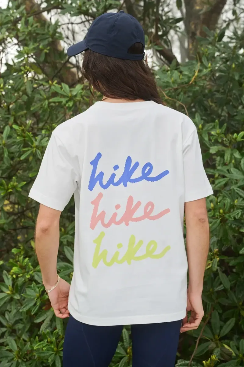 Acai Hike Hike Hike Graphic Tee Womens in Off White-4