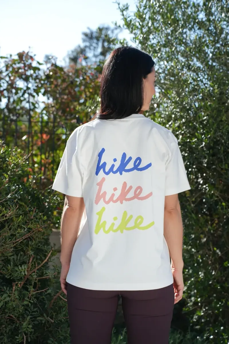 Acai Hike Hike Hike Graphic Tee Womens in Off White-5