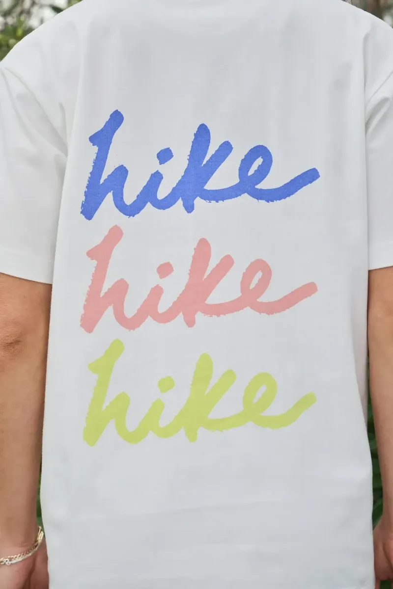Acai Hike Hike Hike Graphic Tee Womens in Off White-7