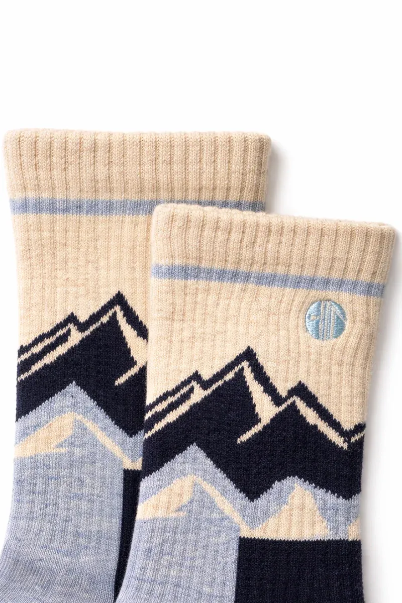 Acai Mountain Socks Women's in Deep Navy-1