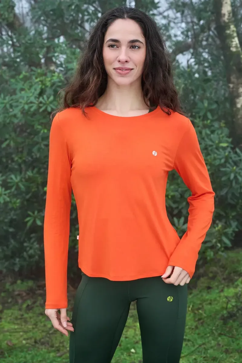 Acai On The Go Bamboo Long Sleeve Tee Women's in Mandarin
