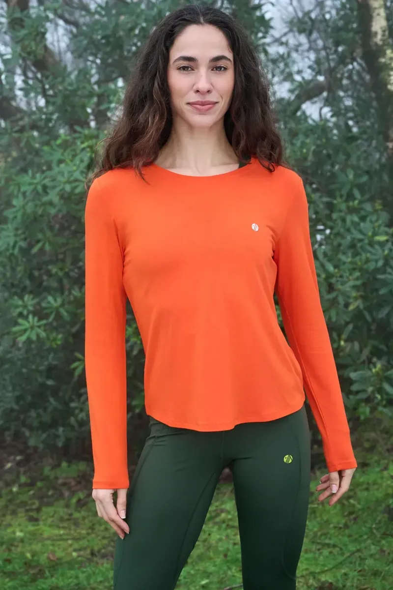 Acai On The Go Bamboo Long Sleeve Tee Women's in Mandarin-1