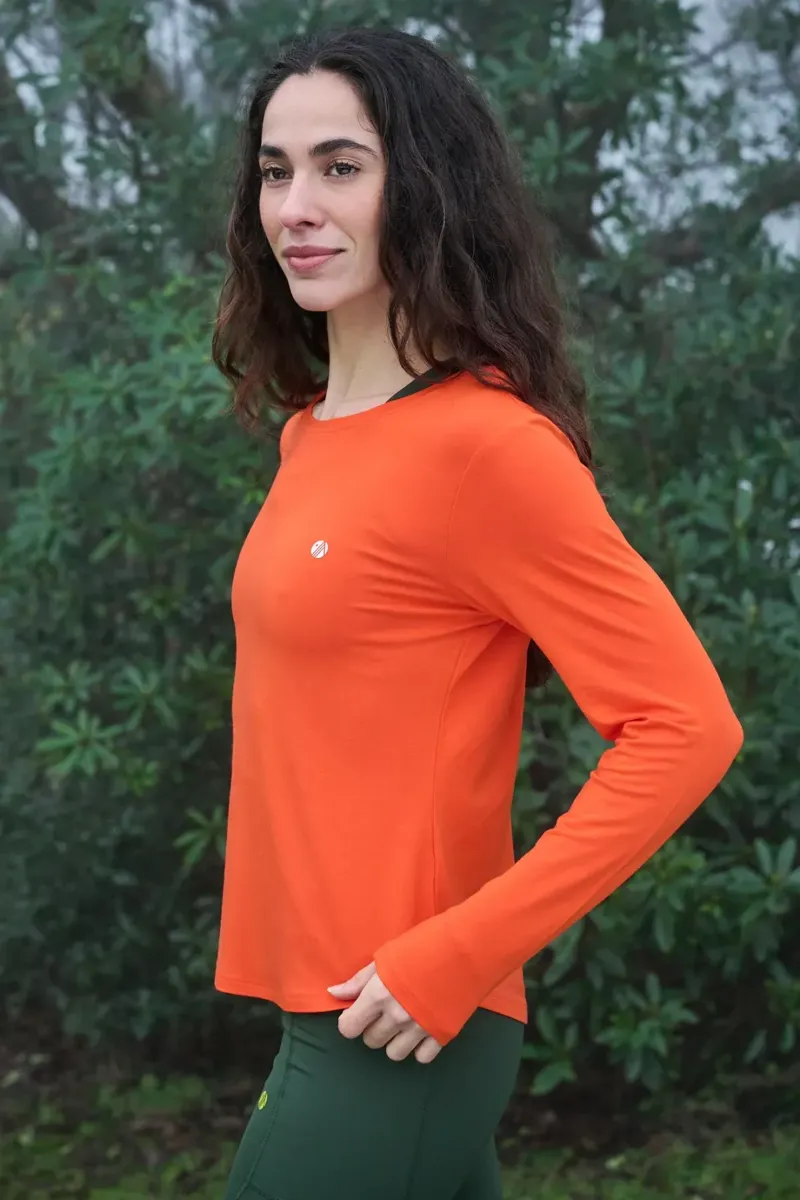 Acai On The Go Bamboo Long Sleeve Tee Women's in Mandarin-2