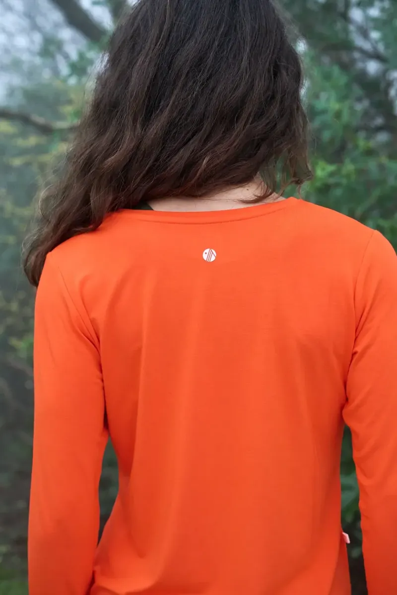 Acai On The Go Bamboo Long Sleeve Tee Women's in Mandarin-6