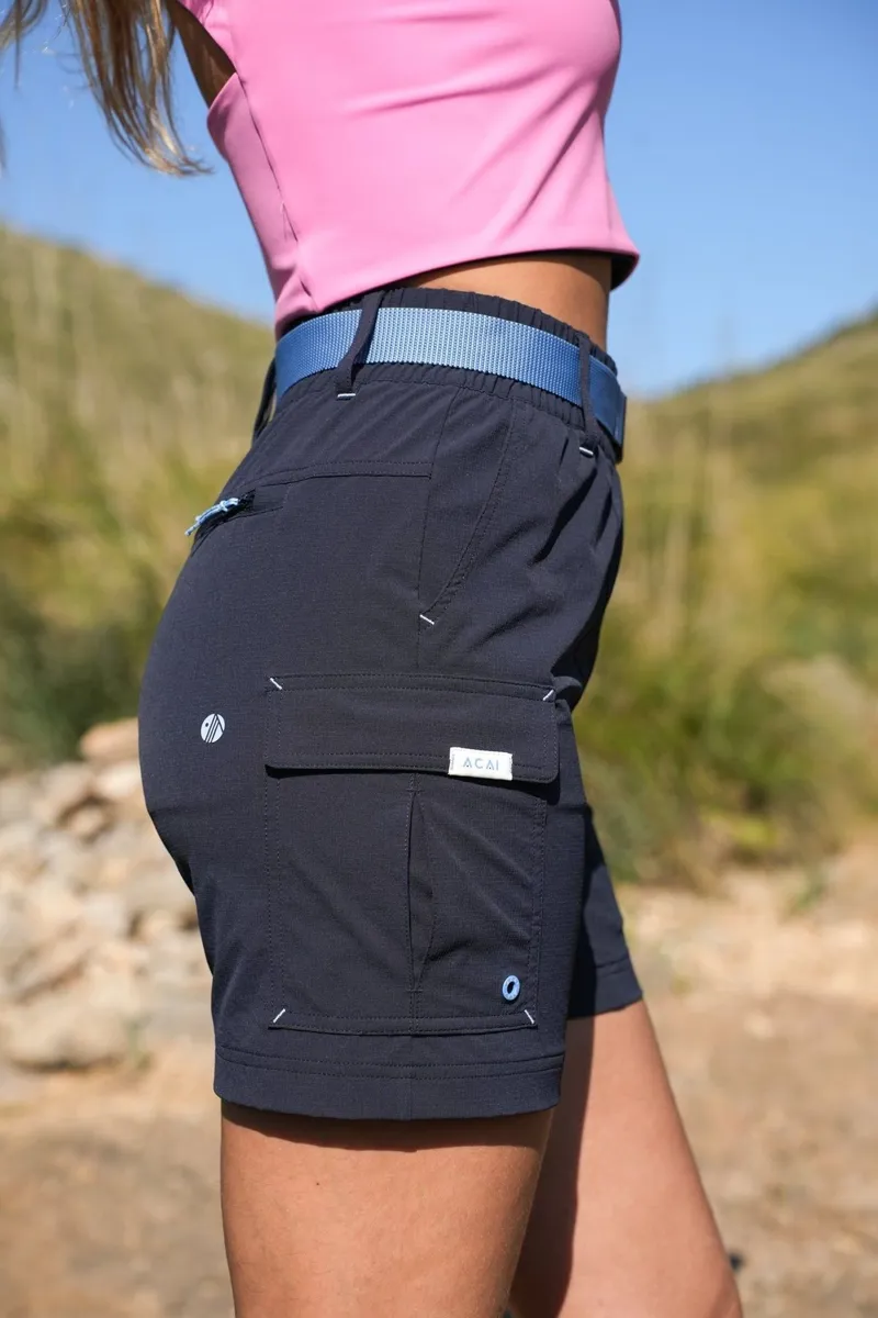 Acai Trail Blaze Women's Shorts in Deep Navy-2
