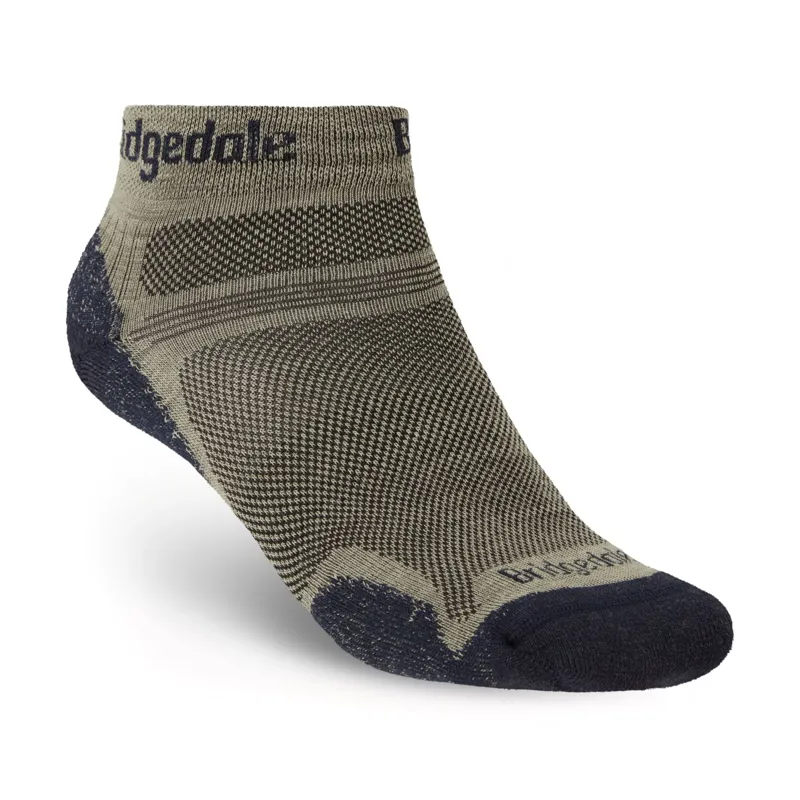 Bridgedale Hike Ultra Light Merino Ankle Socks Mens in Khaki Navy