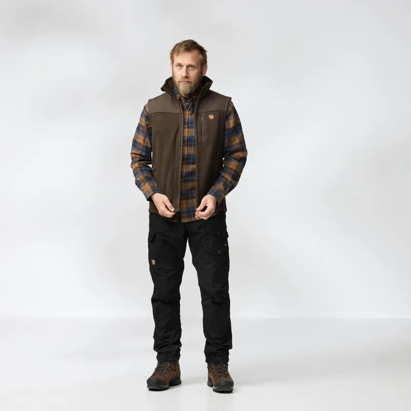 Fjallraven Buck Fleece Vest Mens in Grey/Melange-7