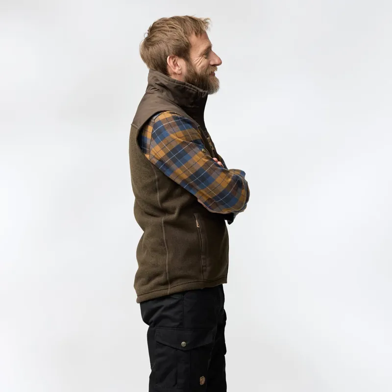 Fjallraven Buck Fleece Vest Mens in Grey/Melange-5