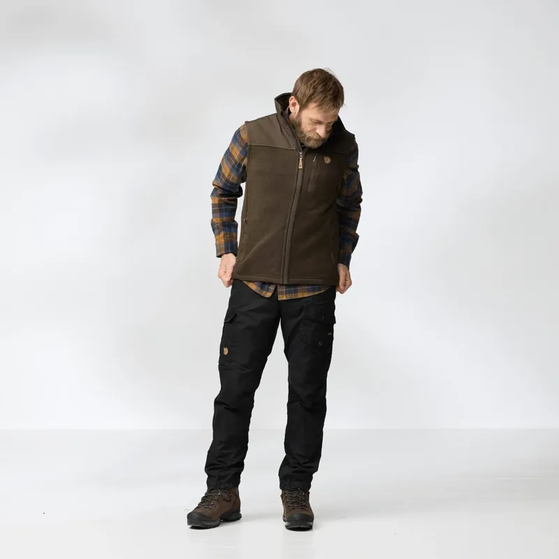 Fjallraven Buck Fleece Vest Mens in Grey/Melange-8