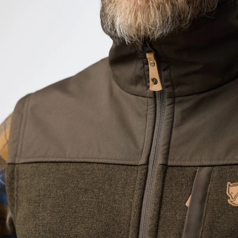 Fjallraven Buck Fleece Vest Mens in Grey/Melange-3