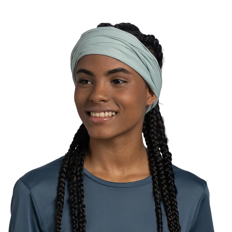 Buff Coolnet UV Neckwear in Solid Seagrove Green-2