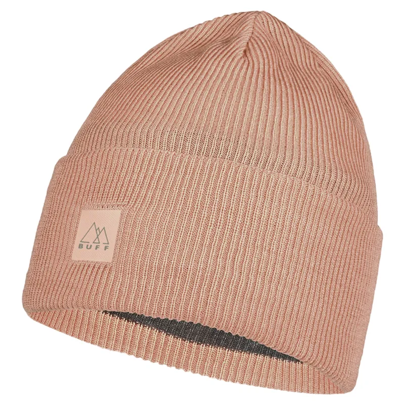 Buff Crossknit Beanie in Solid Pale Pink