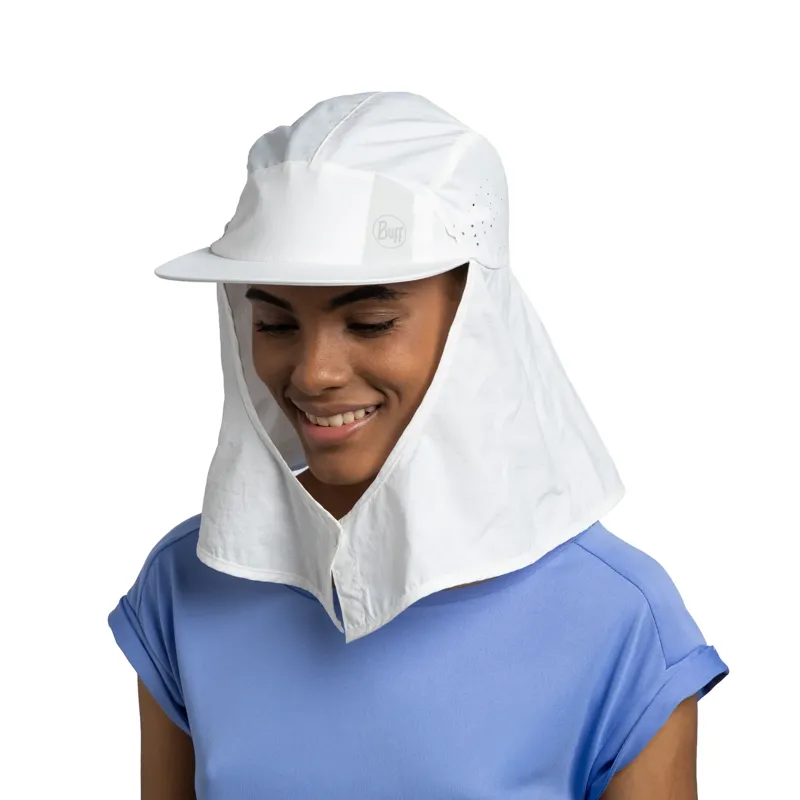 Buff Desert Cap in Solid White-6