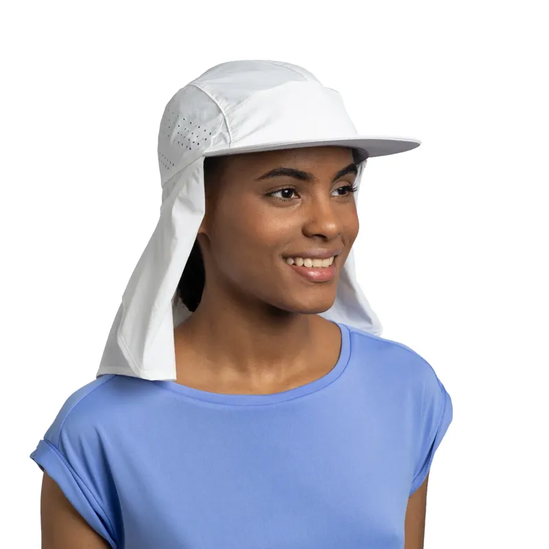 Buff Desert Cap in Solid White-8