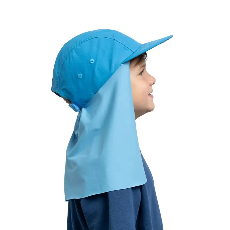 Buff Desert Cap Kids in Solid Azure-2