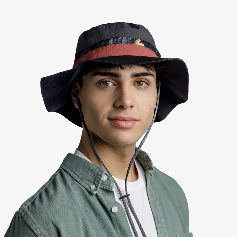 Buff Explore Booney Hat in Okisa Black-3