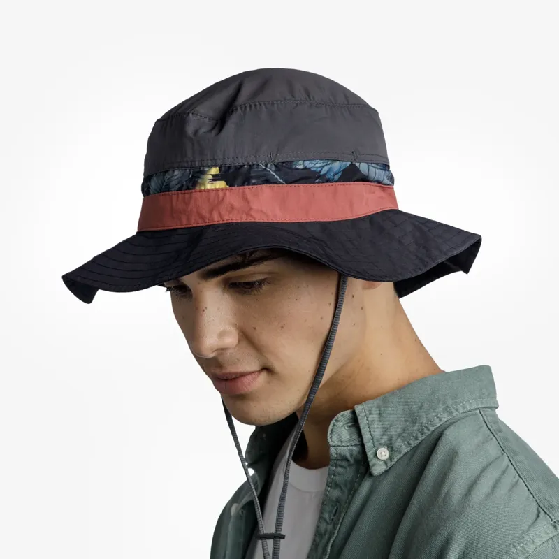 Buff Explore Booney Hat in Okisa Black-4