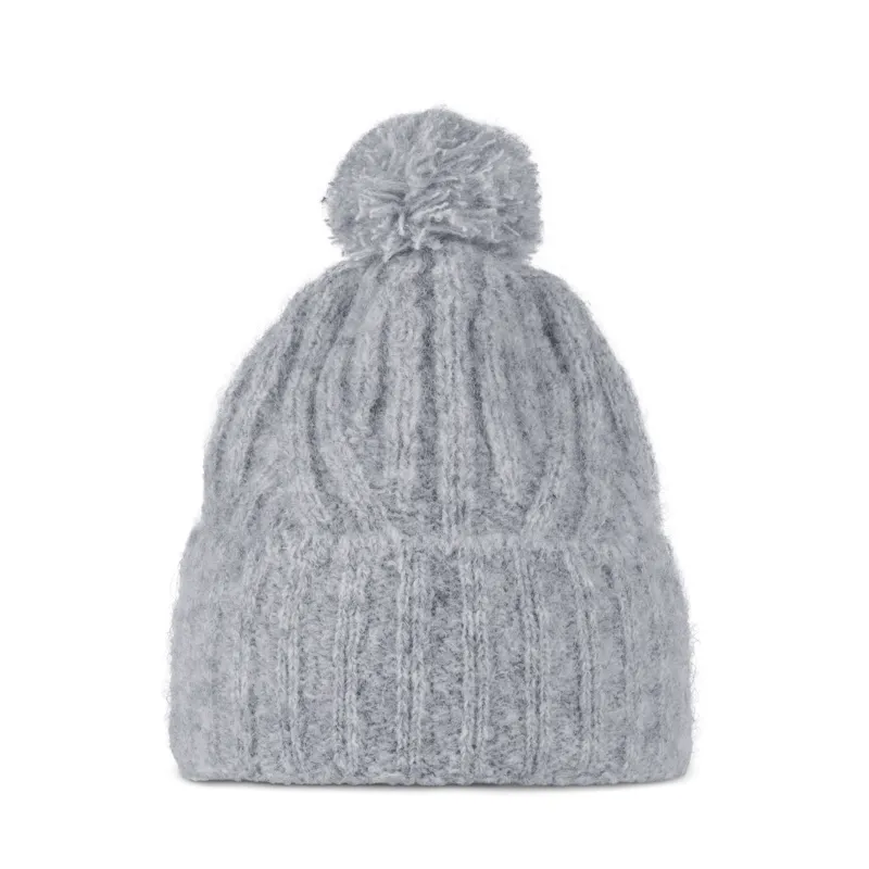 Buff Knitted Hat in Nerla Grey