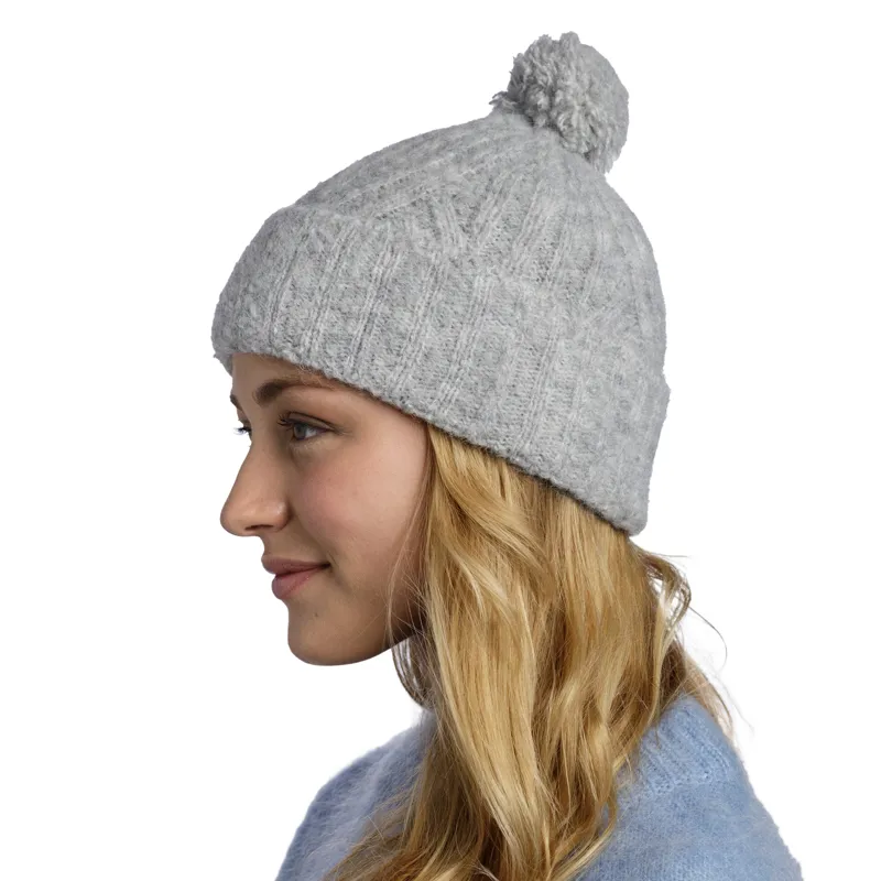 Buff Knitted Hat in Nerla Grey-2