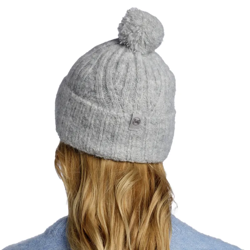 Buff Knitted Hat in Nerla Grey-3