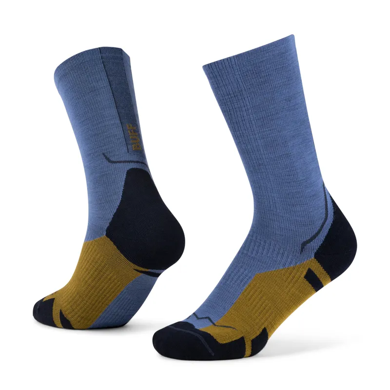 Buff Lightweight Merino Wool Crew Unisex Socks in Blue