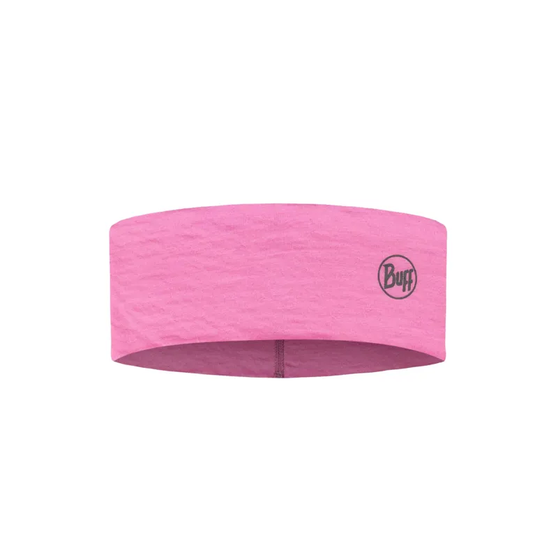 Buff Lightweight Merino Wool Headband in Solid Fluor Fuchsia
