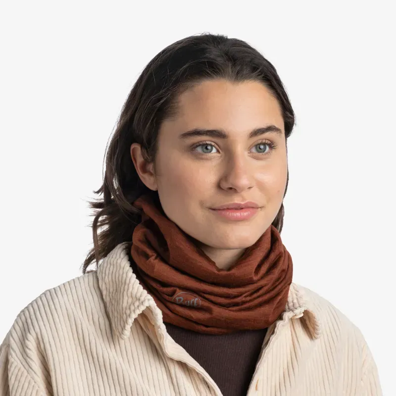 Buff Merino Lightweight Neckwear in Solid Sienna-3