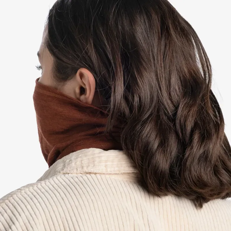 Buff Merino Lightweight Neckwear in Solid Sienna-5