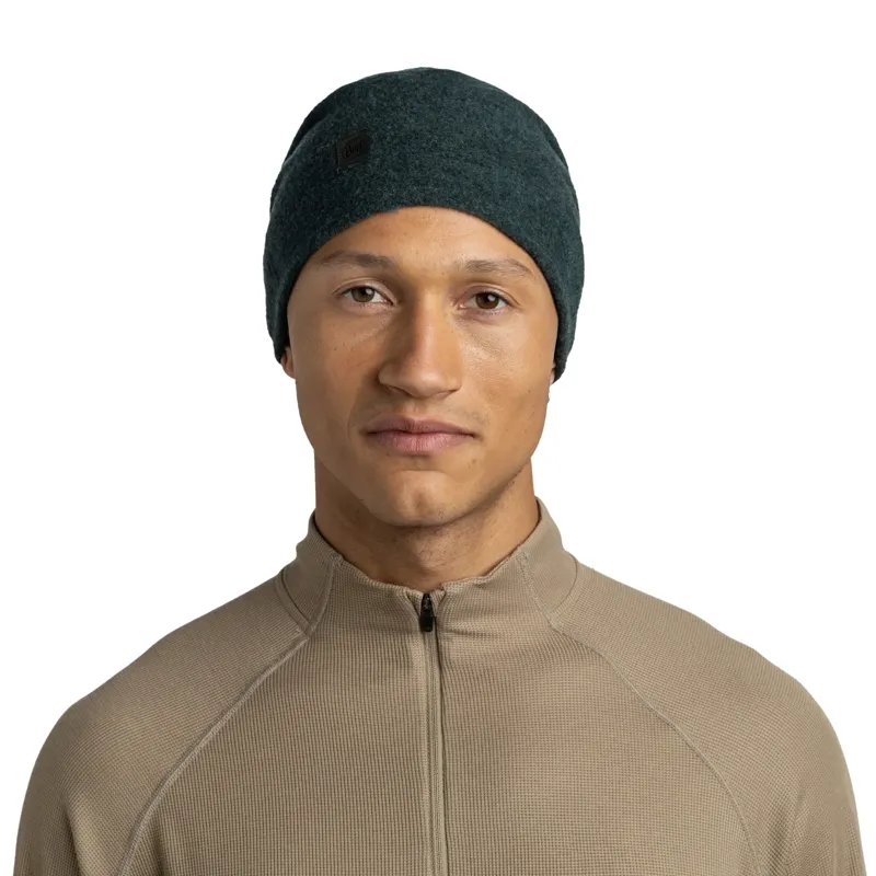 Buff Merino Fleece Beanie in Forest -1