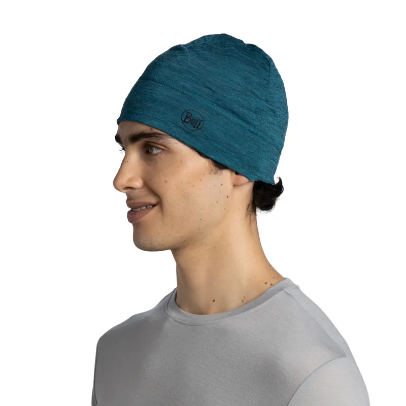 Buff Merino Lightweight Beanie in Solid Teal-3