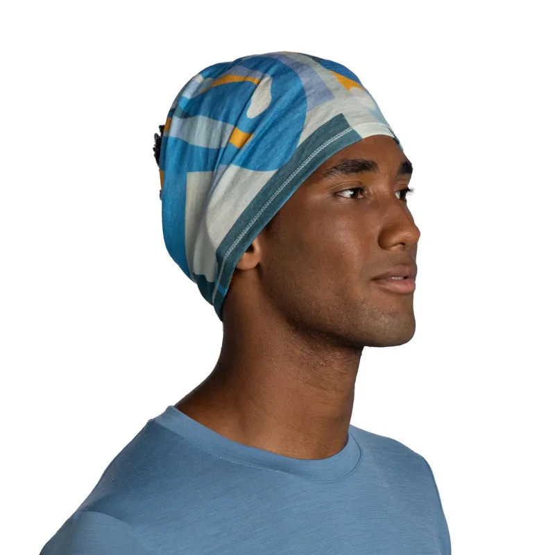 Buff Merino Lightweight Prints in Luvi Glory Blue-3