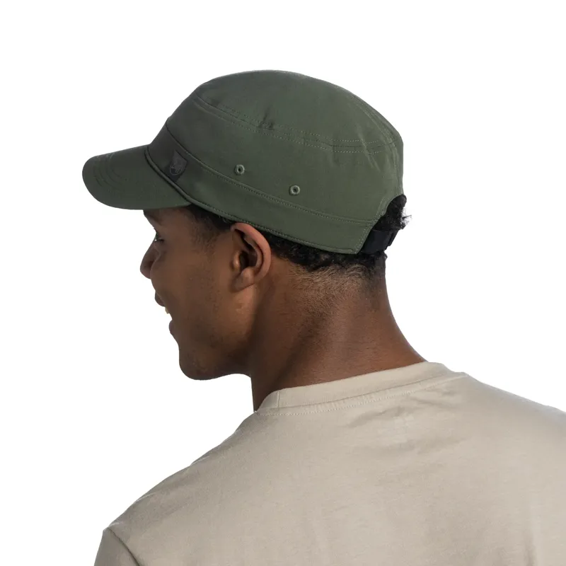 Buff Military Cap in Solid Khaki-3