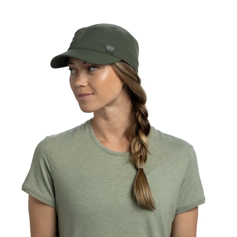 Buff Military Cap in Solid Khaki-4